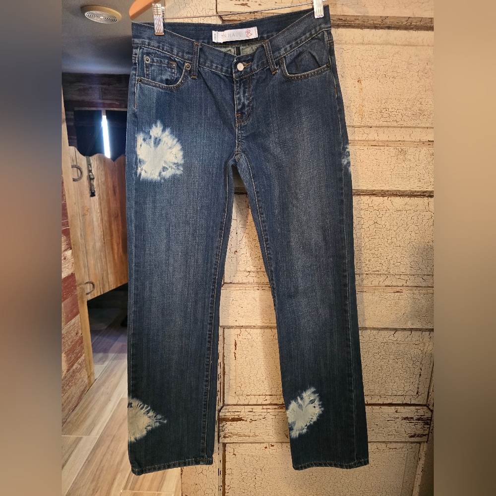 Womens TIN HAUL western jeans starburst Tye dye style 26/27/28x32 see descrip
